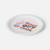 Peace Out First Grade Gefärbte Krawatte Letzter Ta Pappteller (Schrägansicht)