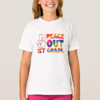 Peace Out First Grade Gefärbte Krawatte Letzter Ta