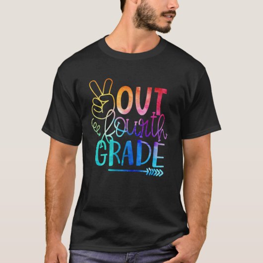 Peace Out Fourth Grade Graduation Happy Last Day O T-Shirt (Vorderseite)