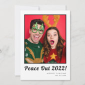 Peace Out Fun Couple Foto Weihnachten (Vorderseite)