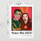 Peace Out Fun Couple Foto Weihnachten (Vorne/Hinten)
