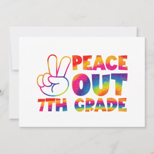 Peace Out Gefärbte Krawatte der 7. Klasse Ankündigung (Vorderseite)