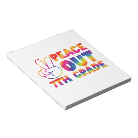 Peace Out Gefärbte Krawatte der 7. Klasse Notizblock (angewinkelt)