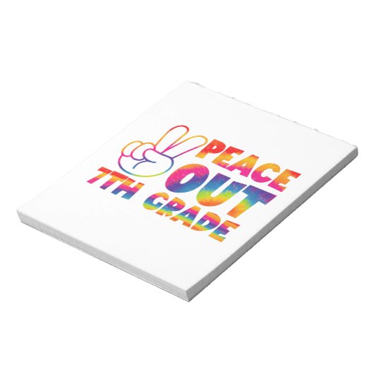 Peace Out Gefärbte Krawatte der 7. Klasse Notizblock (Rotiert)