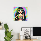 Peace Out Girl Hippie Blinkend Peace Sign Poster (Heimbüro)