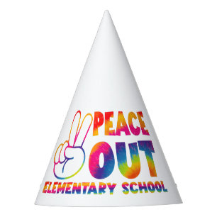 Peace Out Grundschule Letzter Tag Tie Dye Partyhütchen