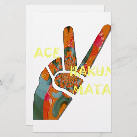 Peace Out: Hakuna Matata Vibes unterzeichnen Briefpapier (Vorne/Hinten)