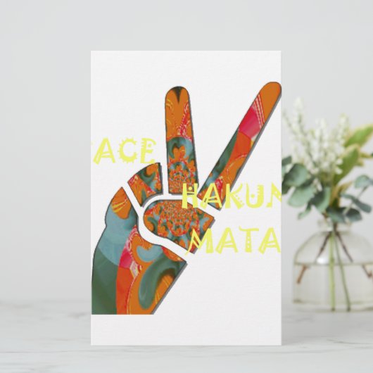 Peace Out: Hakuna Matata Vibes unterzeichnen Briefpapier (Stehend Vorderseite)