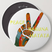 Peace Out: Hakuna Matata Vibes unterzeichnen Button (Vorne & Hinten)
