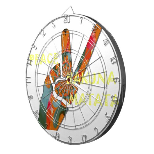 Peace Out: Hakuna Matata Vibes unterzeichnen Dartscheibe (Vorderseite rechts)