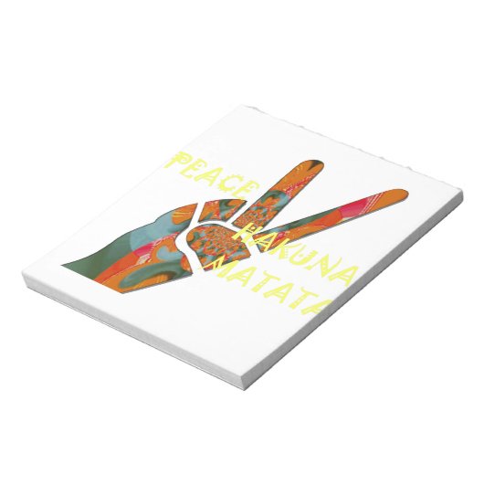 Peace Out: Hakuna Matata Vibes unterzeichnen Notizblock (Rotiert)