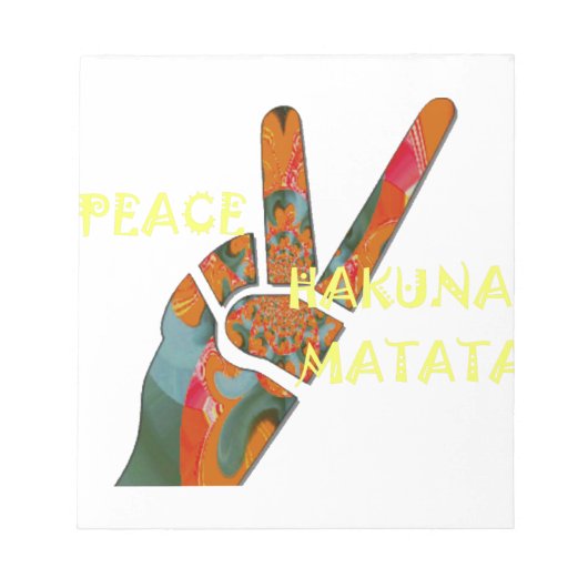 Peace Out: Hakuna Matata Vibes unterzeichnen Notizblock (Vorderseite)