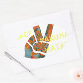 Peace Out: Hakuna Matata Vibes unterzeichnen Ovaler Aufkleber (Umschlag)