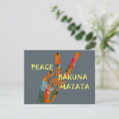 Peace Out: Hakuna Matata Vibes unterzeichnen Postkarte (Stehend Vorderseite)