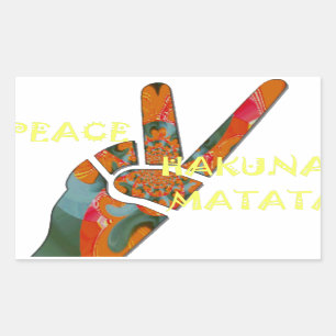 Peace Out: Hakuna Matata Vibes unterzeichnen Rechteckiger Aufkleber