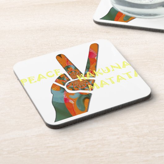 Peace Out: Hakuna Matata Vibes unterzeichnen Untersetzer (Linke Seite)