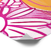 Peace Out Hippie Blumen Friedenzeichen Retro-Muste Poster (Ecke)