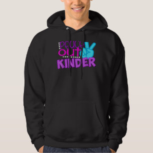 Peace Out Kinder Sign Hand Abschluss School Hoodie