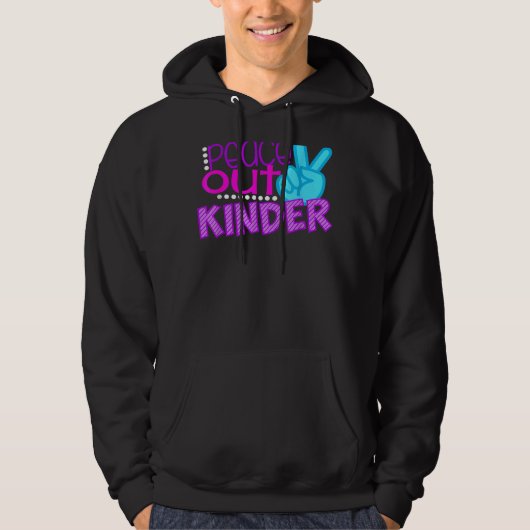 Peace Out Kinder Sign Hand Abschluss School Hoodie (Vorderseite)