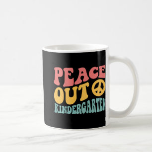 Peace Out Kindergarten Funny Retro Letzten Tag Kin Kaffeetasse