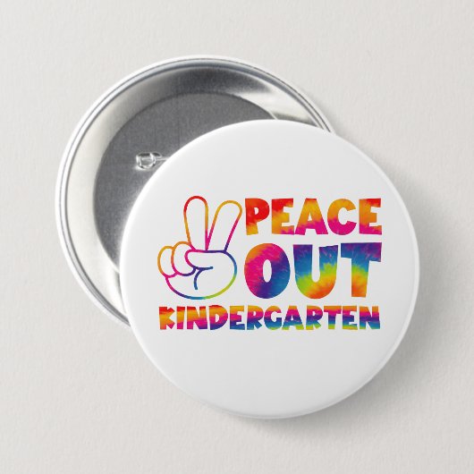 "Peace out Kindergarten" Gefärbte Krawatte letzten Button (Vorne & Hinten)
