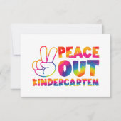 "Peace out Kindergarten" Gefärbte Krawatte letzten Dankeskarte (Vorderseite)