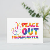 "Peace out Kindergarten" Gefärbte Krawatte letzten Dankeskarte (Stehend Vorderseite)