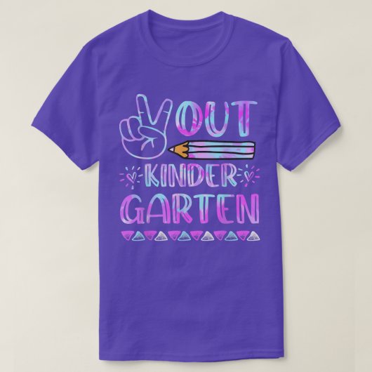 Peace Out Kindergarten Gefärbte Krawatte letzten K T-Shirt (Design vorne)