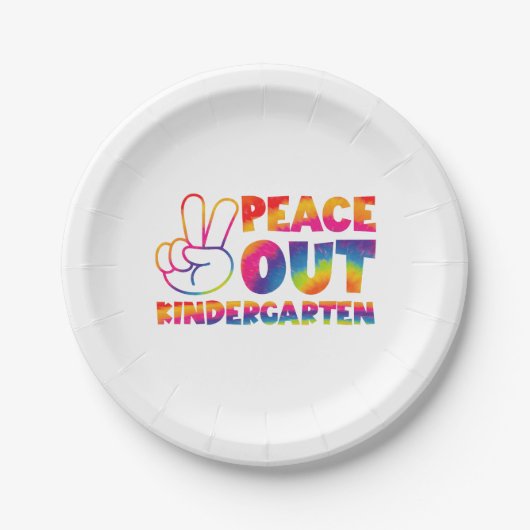 "Peace out Kindergarten" Gefärbte Krawatte letzten Pappteller (Vorderseite)