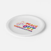 "Peace out Kindergarten" Gefärbte Krawatte letzten Pappteller (Schrägansicht)