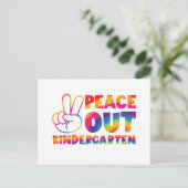 "Peace out Kindergarten" Gefärbte Krawatte letzten Postkarte (Stehend Vorderseite)