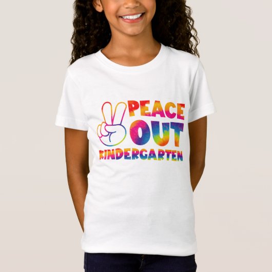 "Peace out Kindergarten" Gefärbte Krawatte letzten T-Shirt (Vorderseite)