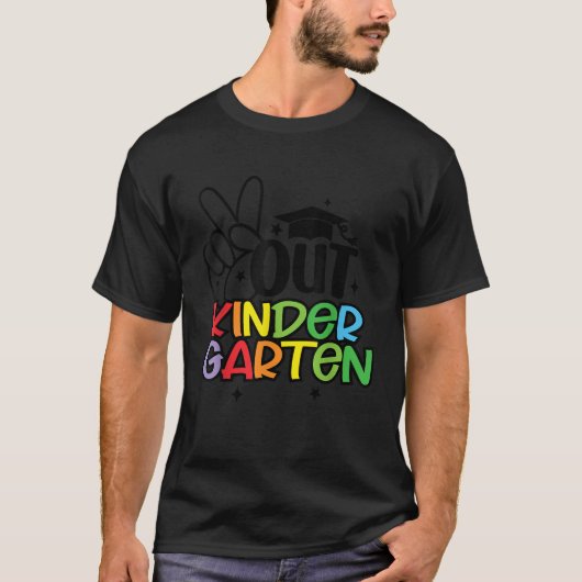Peace Out Kindergarten Last Day School Graduation T-Shirt (Vorderseite)