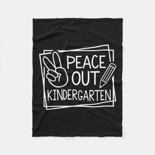 Peace Out Kindergarten Letzten Schulsommer B Fleecedecke (Vorderseite)