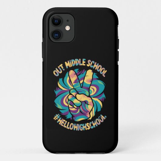 Peace Out Middle Hello High School Gefärbte Krawat Case-Mate iPhone Hülle (Rückseite)