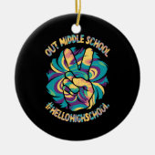 Peace Out Middle Hello High School Gefärbte Krawat Keramik Ornament (Vorne)