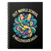 Peace Out Middle Hello High School Gefärbte Krawat Notizblock (Vorderseite)