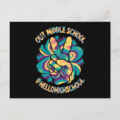 Peace Out Middle Hello High School Gefärbte Krawat Postkarte (Vorderseite)