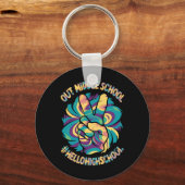 Peace Out Middle Hello High School Gefärbte Krawat Schlüsselanhänger (Vorderseite)