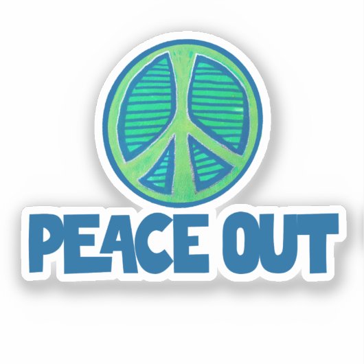 Peace Out Peace Sign Aufkleber (Vorderseite)