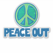 Peace Out Peace Sign Aufkleber (Vorderseite)