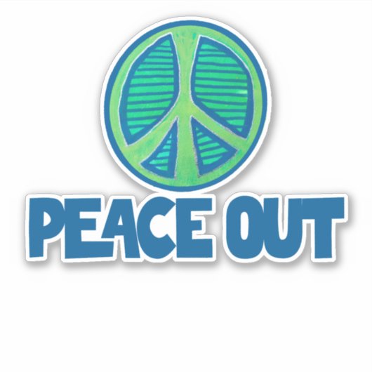 Peace Out Peace Sign Aufkleber (Vorderseite)