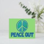 Peace Out Peace Sign Postkarte (Stehend Vorderseite)