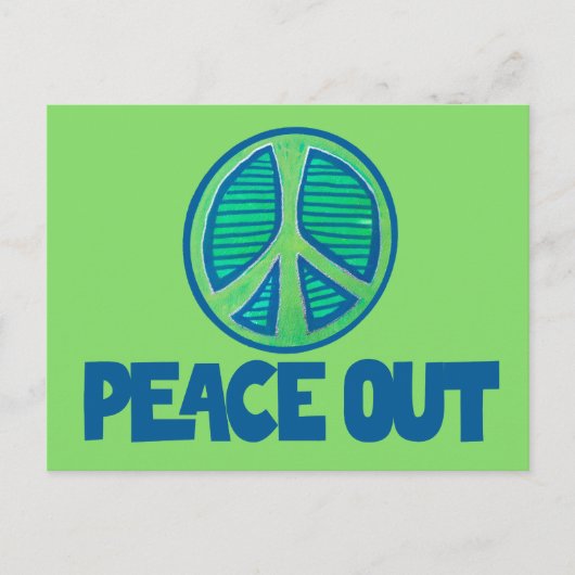 Peace Out Peace Sign Postkarte (Vorderseite)