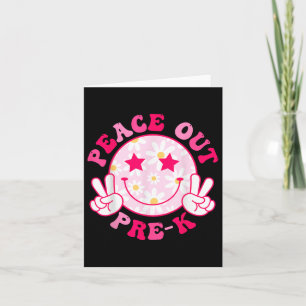 "Peace Out Pre-k Teacher Student Groovy letzten Ta Karte