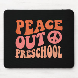Peace Out Preschool Funny Retro Letzten Tag der Ge Mousepad