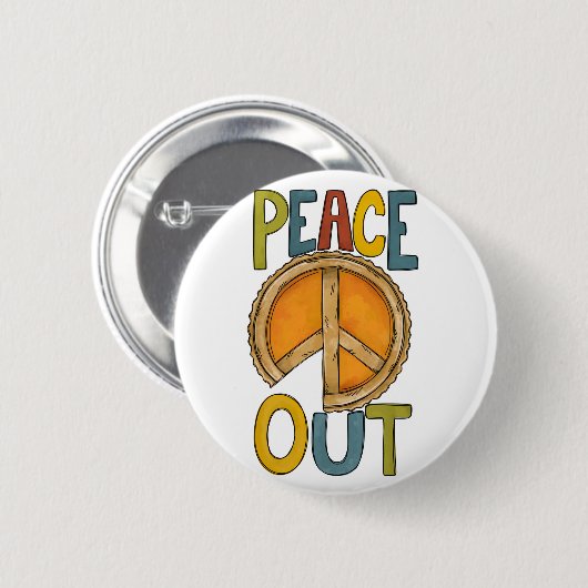 Peace Out Pumpkin Pie Button (Vorne & Hinten)