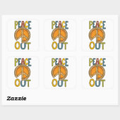 Peace Out Pumpkin Pie Quadratischer Aufkleber (Blatt)