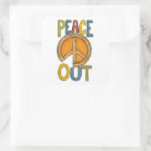 Peace Out Pumpkin Pie Quadratischer Aufkleber (Tasche)
