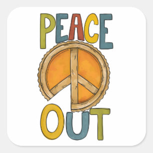 Peace Out Pumpkin Pie Quadratischer Aufkleber